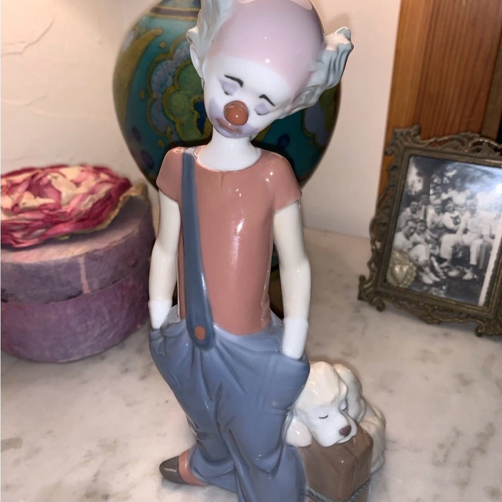 Lladró Figurine Weary Travellers / Destination Big Top #6245 Clown w/ dog